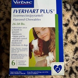 Virbac IVERHART PLUS 26-50 lbs x 8 heartworm prevention chew